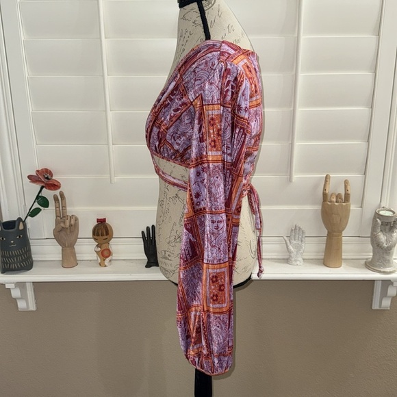 Urban Outfitters UO Florentina Print Wrap Top - Picture 5 of 13